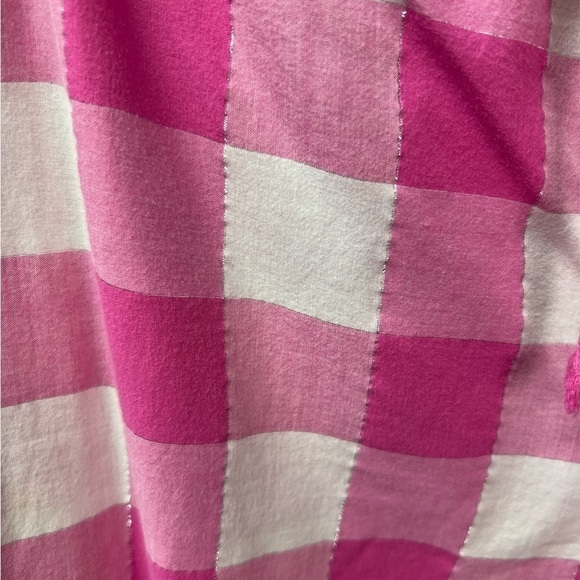 PINK Checkerbox Pink & White Pijama Crop Pants Size Large (sk014) - Picture 3 of 7